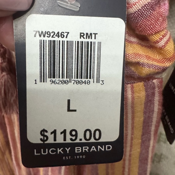 Lucky Brand Striped  Extra Wide Leg Jumpsuit with Tie Front - Picture 11 of 14